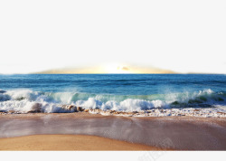 浪花海滩背景蓝色海洋高清图片