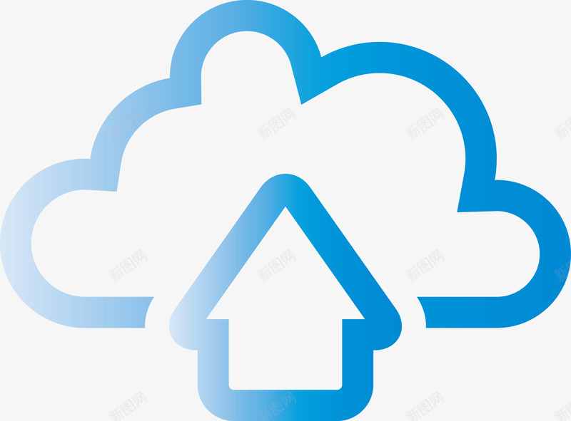 蓝色简易上传logo图标png_新图网 https://ixintu.com LOGO设计 云 云logo 云朵 云朵LOGO 云朵logo 企业商标 创意云朵 图标 矢量云朵 精美云朵 蓝色