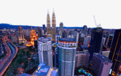 高楼俯视图曼谷夜景俯视图高清图片