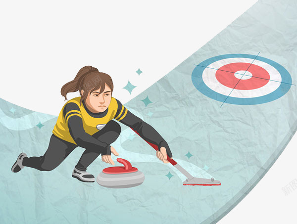 手绘体育冰壶运动标志png免抠素材_新图网 https://ixintu.com 体育比赛 冰壶 手绘 运动会 运动会徽 运动员