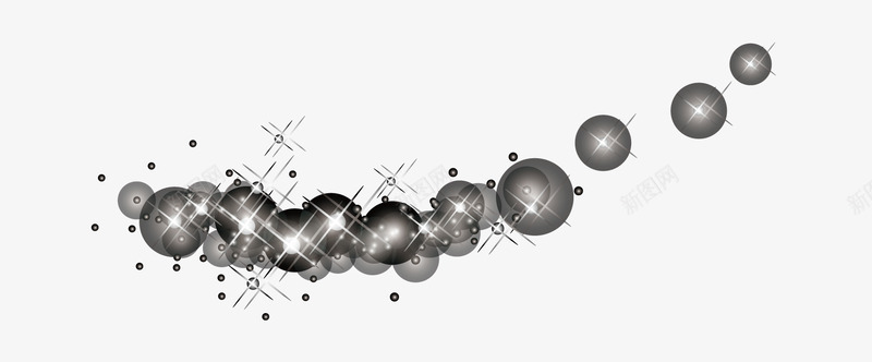 星光小星球海报背景装饰矢量图eps免抠素材_新图网 https://ixintu.com 光斑 光线 原子 星光 海报背景装饰素材 银灰色小圆球 矢量图
