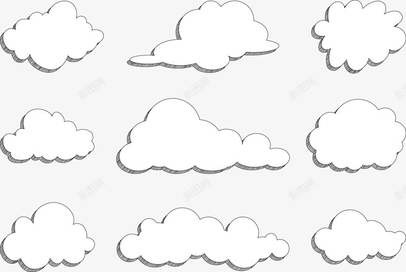 云朵矢量图eps免抠素材_新图网 https://ixintu.com 云朵 免费矢量下载 白云 矢量图