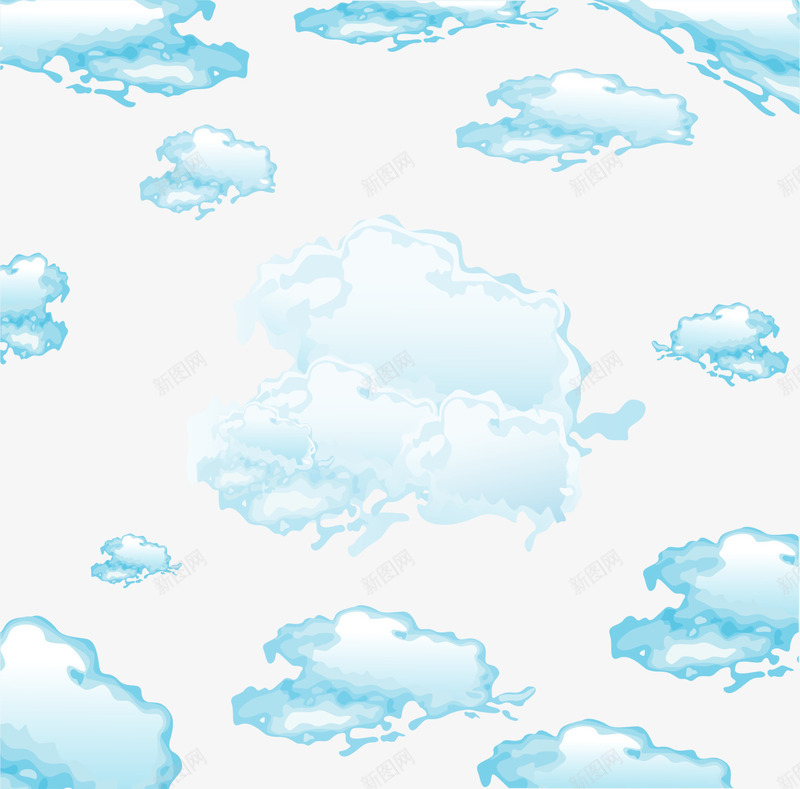 蓝色天空云朵png免抠素材_新图网 https://ixintu.com 天空云朵 文艺风 梦幻天空 温馨 蓝色云朵 蓝色天空