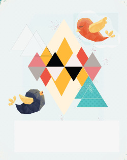 几何三角拼小鸟素材