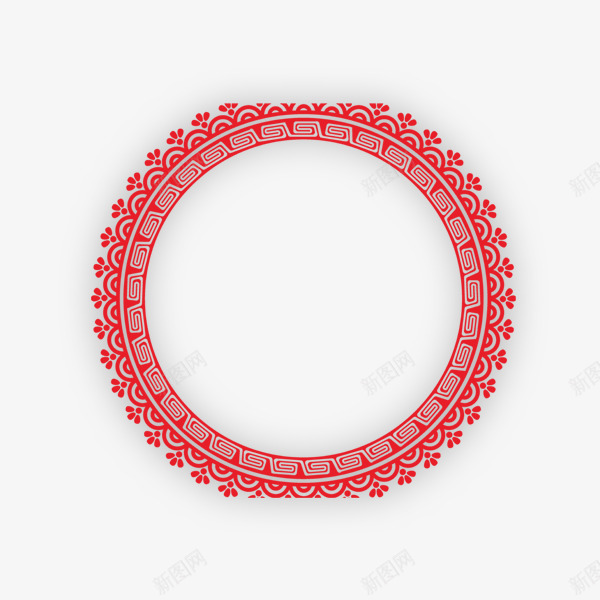 一个红色喜庆的圆环psd免抠素材_新图网 https://ixintu.com 喜庆 简洁 红色 装饰