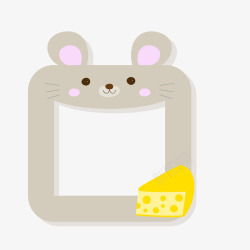 老鼠边框可爱动物框架矢量图高清图片