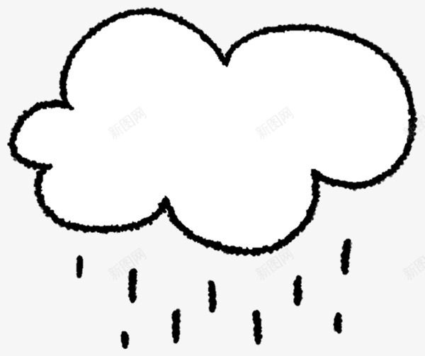 手绘下雨天图标png_新图网 https://ixintu.com png图形 png装饰 下雨天 手绘 白云 装饰