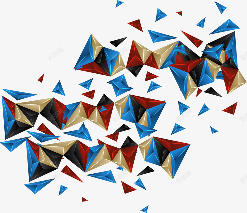 彩色三角块抽象背景png免抠素材_新图网 https://ixintu.com 三角块 几何 彩色 抽象背景 矢量素材