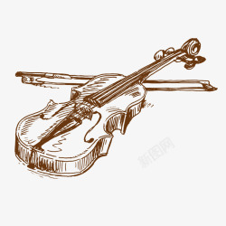欧美风格线条小提琴素材
