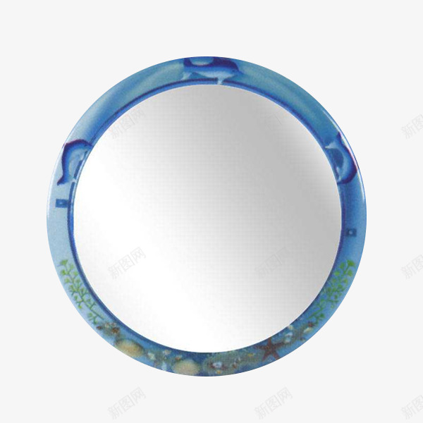 圆形镜子png免抠素材_新图网 https://ixintu.com 化妆 化妆镜 圆形 圆镜 复古 打扮 美容用品 蓝色 镜子