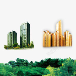 房产元素和树林素材