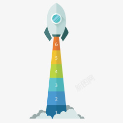 彩色火箭信息图表矢量图素材