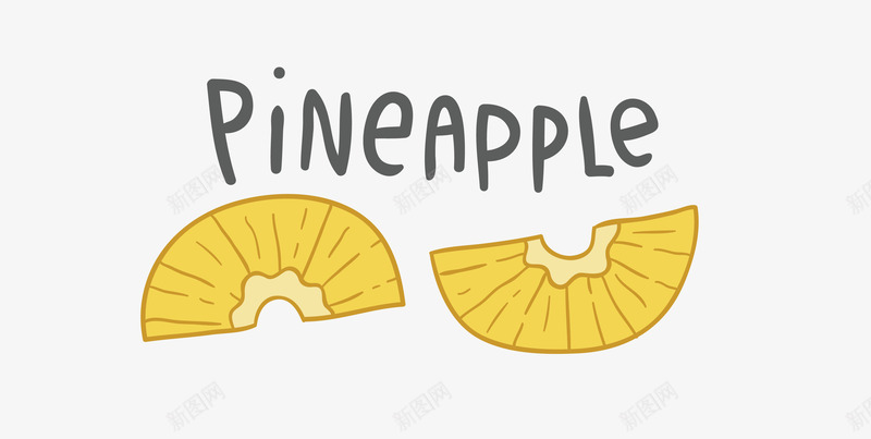 pineapple矢量图eps免抠素材_新图网 https://ixintu.com 卡通食物 扁平化食物 矢量食物 简洁食物 食物 食物png 矢量图