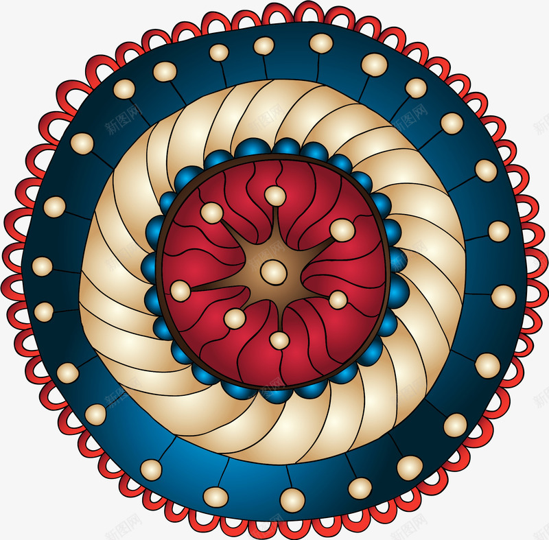 手绘红色花朵png免抠素材_新图网 https://ixintu.com 创意 圆圈 圆点 手绘 抽象 波浪纹 红色 花朵