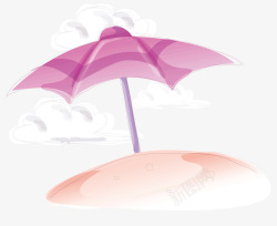 粉红色的白云一把粉色的太阳伞高清图片