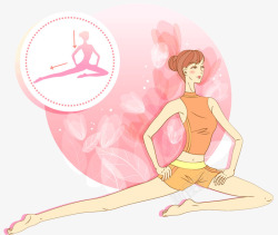 韩国瑜伽橙黄色韩国美女瑜伽高清图片