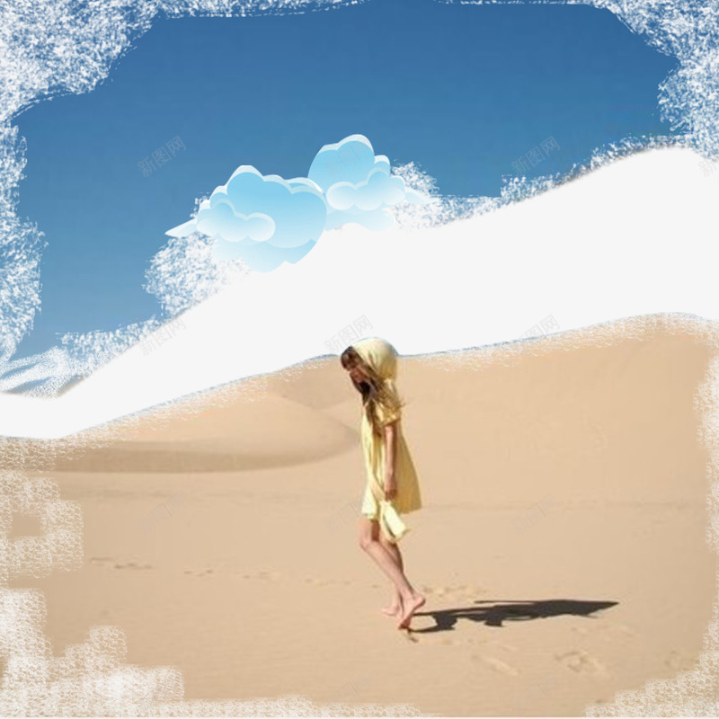 行走在撒哈拉大沙漠的人png免抠素材_新图网 https://ixintu.com 云朵 撒哈拉沙漠 沙漠天空 热 非洲