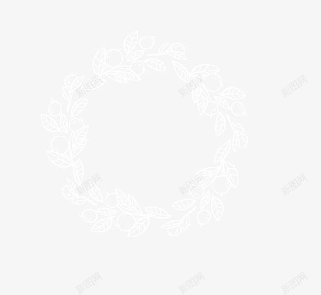 白色手绘花环png免抠素材_新图网 https://ixintu.com 手绘 花环 花艺