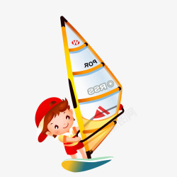 帆船运动员矢量卡通帆船比赛矢量图高清图片