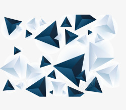 深蓝色立体三角花纹矢量图素材