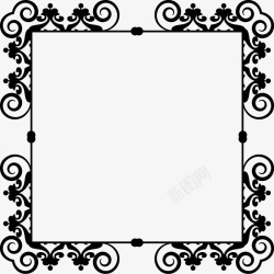 黑白色花纹欧式简洁边框高清图片