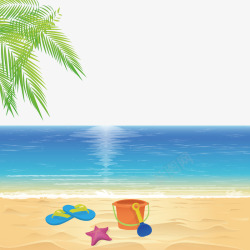 夏天运动卡通夏天沙滩矢量图高清图片