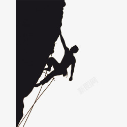 攀岩男生攀岩运动高清图片