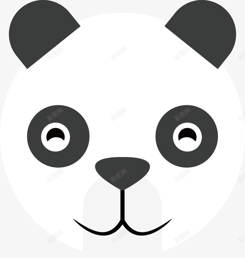 熊猫矢量图ai免抠素材_新图网 https://ixintu.com 动物 卡通头像 熊猫 矢量图