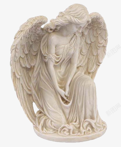 雕像png免抠素材_新图网 https://ixintu.com 天使 欧美 石像 翅膀 雕像