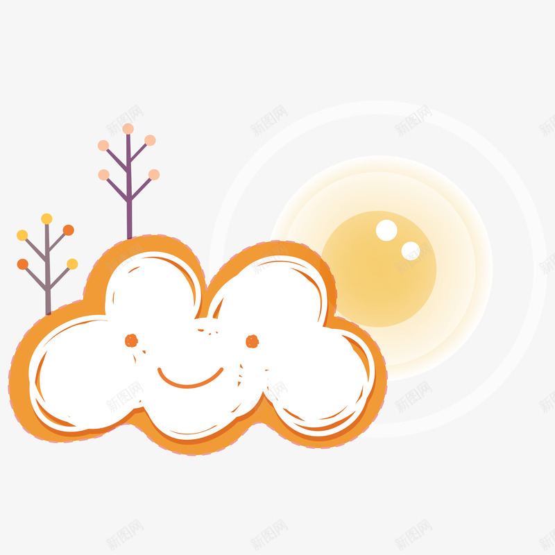 卡通可爱云朵图案png免抠素材_新图网 https://ixintu.com 云朵 卡通 可爱的 太阳 微笑的 手绘图 眼睛