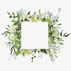 绿色正方形正方形装饰花环高清图片