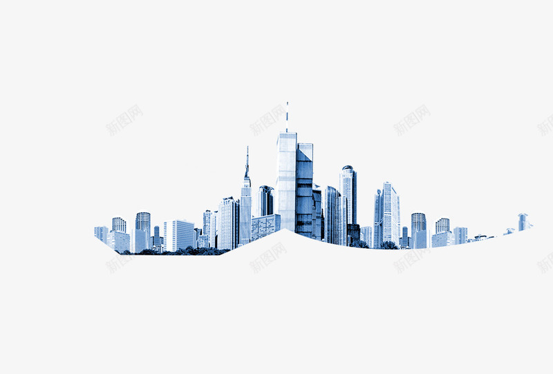 城市轮廓剪影png免抠素材_新图网 https://ixintu.com 城市 建筑 轮廓