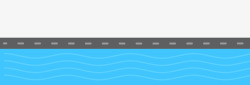 简洁海面卡通简洁扁平化海面道路高清图片