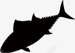 海洋生物剪影卡通剪影游动的鱼装饰海报高清图片