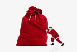 圣诞袋圣诞老人和礼物袋元素高清图片