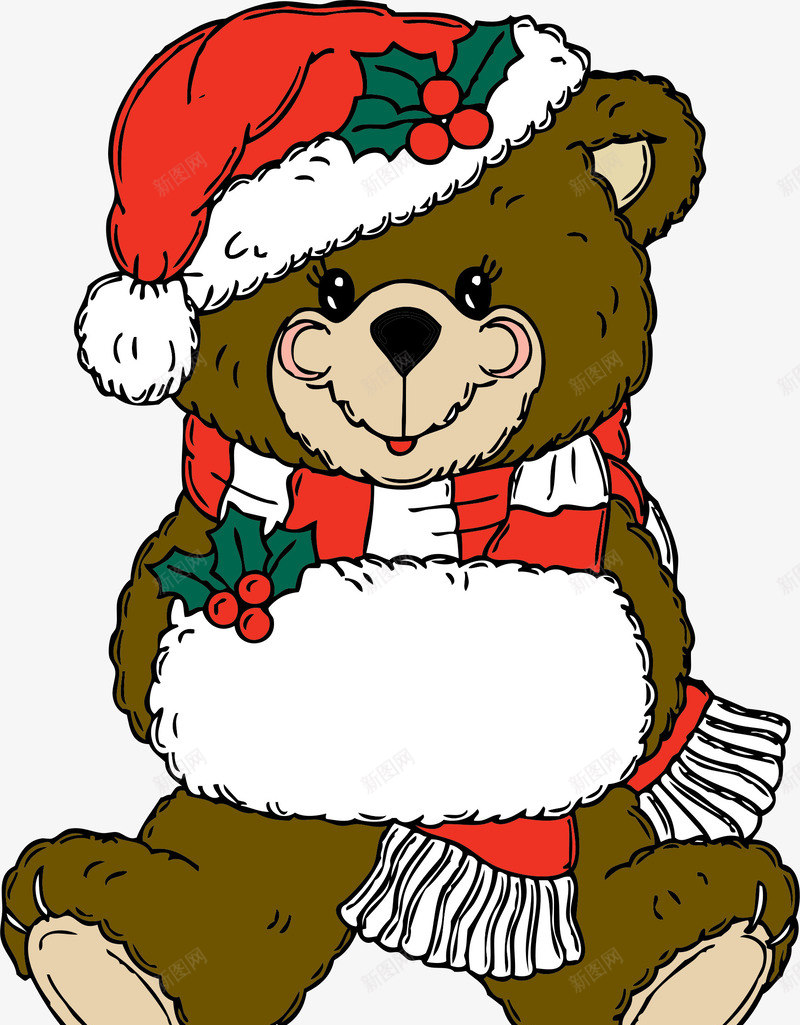 圣诞节卡通熊元素png免抠素材_新图网 https://ixintu.com 卡通 圣诞熊 圣诞节 抓气球的熊 熊