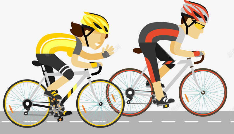 骑自行车比赛的人矢量图eps免抠素材_新图网 https://ixintu.com 健身 健身日 健身的人 全民运动 自行车 运动 骑自行车 矢量图