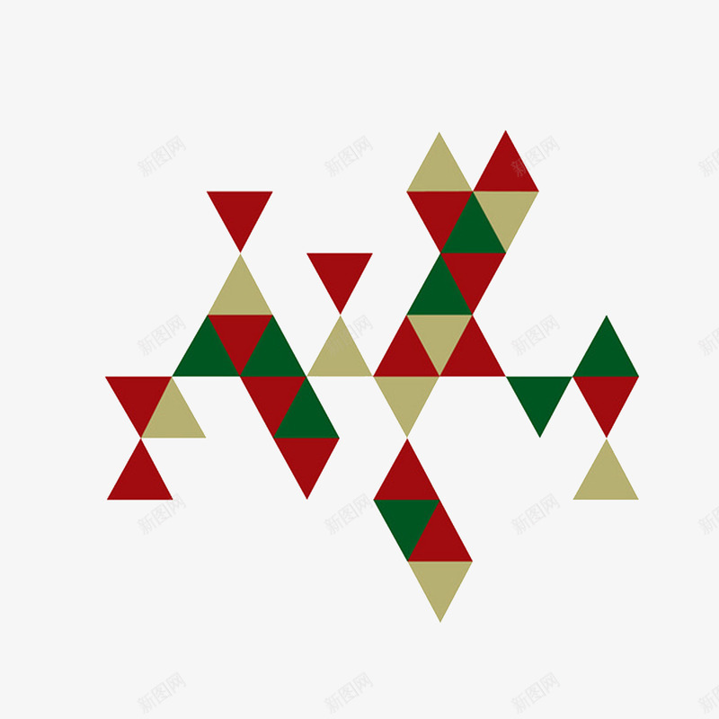 三角形拼凑圣诞装饰图案png免抠素材_新图网 https://ixintu.com 三角形 圣诞图案 圣诞装饰 装饰
