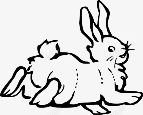 手绘兔子矢量图图标图标
