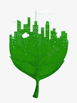 城市空气绿色叶子城市高清图片