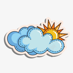 被乌云遮住的太阳云朵太阳卡通帖子矢量图高清图片