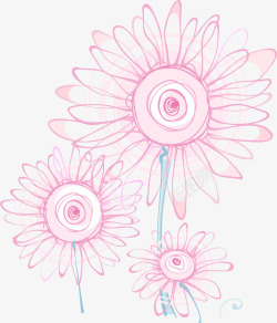 粉色菊花鲜花束手绘花朵高清图片