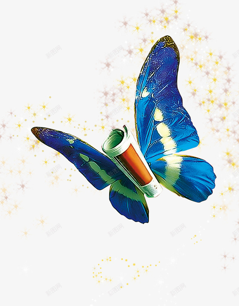 创意蝴蝶png免抠素材_新图网 https://ixintu.com 书卷 创意设计素材 星光图片素材 背景设计素材 蝴蝶 装饰素材