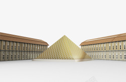 古典金字塔创意简约建筑巴黎卢浮宫图高清图片