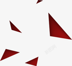 红色三角形几何图形素材