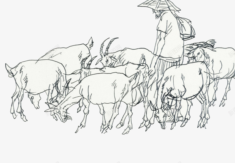 安然生活图标png_新图网 https://ixintu.com 动物 手绘 手绘牧羊人 手绘羊群 牧羊人 线描 羊群 艺术