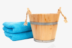 简洁休闲浴室浴场木桶毛巾素材