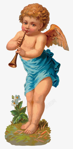 吹喇叭的天使吹喇叭的小天使高清图片