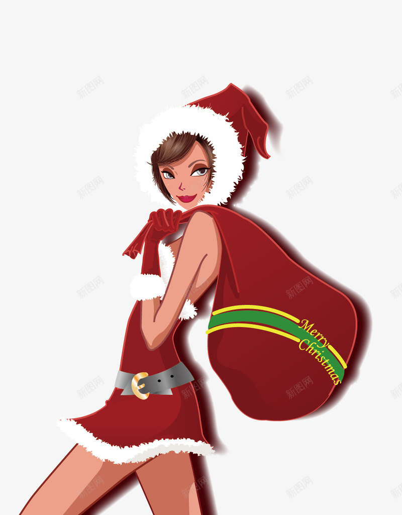 圣诞节png免抠素材_新图网 https://ixintu.com 圣诞包裹 圣诞礼物 圣诞节美女