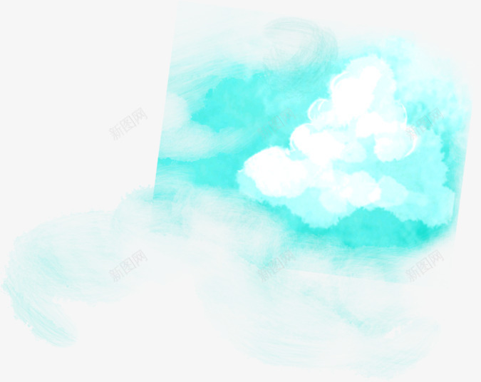 绿色天空白云装饰png免抠素材_新图网 https://ixintu.com 天空 白云 绿色 装饰